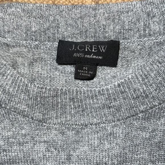 J. Crew 100% gray cashmere sweater w coppery metallized ruffles  M - Picture 5 of 7